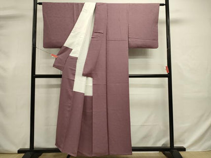 平和屋着物■上質な色無地　舞花地紋　古代紫色　正絹　逸品　DABJ9011ya