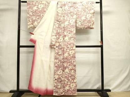 平和屋着物■上質な小紋　草花文　正絹　逸品　DABJ9012ya