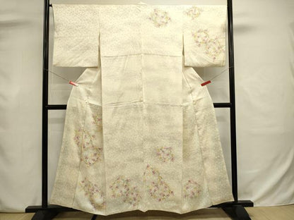 平和屋着物■訪問着　草花文　正絹　逸品　DABJ9015ya