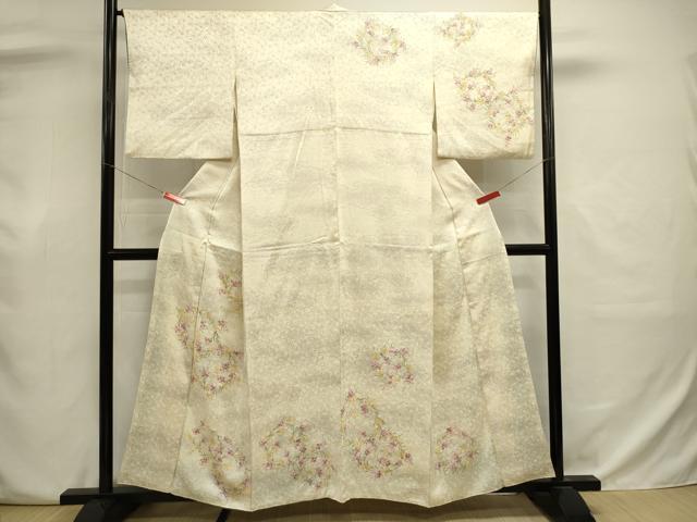平和屋着物■訪問着　草花文　正絹　逸品　DABJ9015ya
