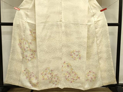 平和屋着物■訪問着　草花文　正絹　逸品　DABJ9015ya