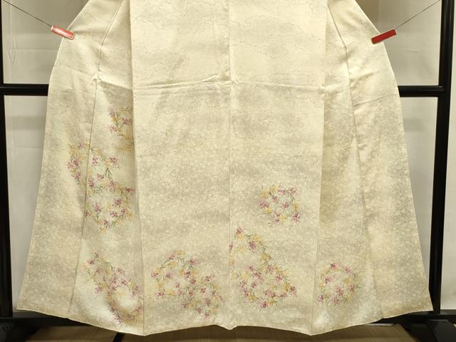 平和屋着物■訪問着　草花文　正絹　逸品　DABJ9015ya
