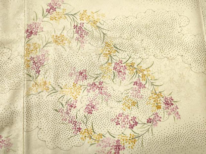 平和屋着物■訪問着　草花文　正絹　逸品　DABJ9015ya