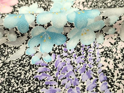 平和屋着物■上質な小紋　草花文　正絹　逸品　DABJ9017ya