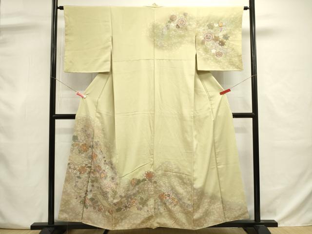 平和屋着物■中国三大刺繍　スワトウ刺繍　汕頭刺繍　総刺繍　訪問着　花唐草文　暈し染め　やまと誂製　正絹　逸品　DABJ9018ya