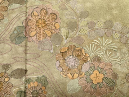 平和屋着物■中国三大刺繍　スワトウ刺繍　汕頭刺繍　総刺繍　訪問着　花唐草文　暈し染め　やまと誂製　正絹　逸品　DABJ9018ya