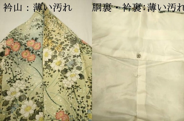 平和屋着物■上質な小紋　草花文　暈し染め　金彩　正絹　逸品　DABJ9019ya