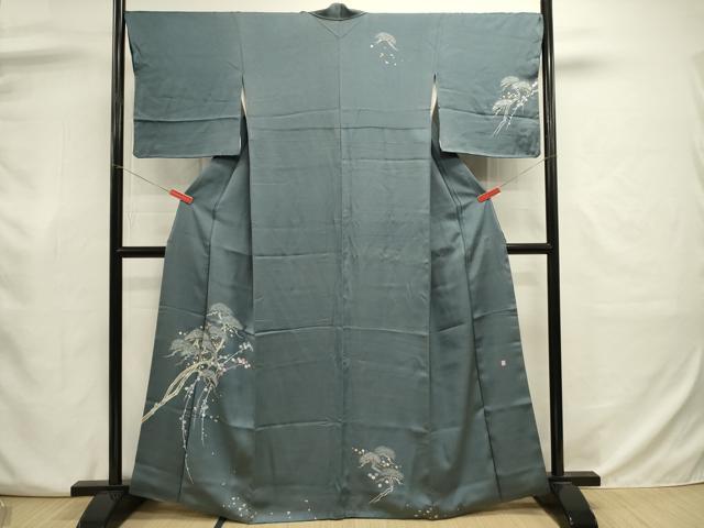 平和屋着物■訪問着　作家物　枝松花文　銀彩　正絹　逸品　DABJ9022ya