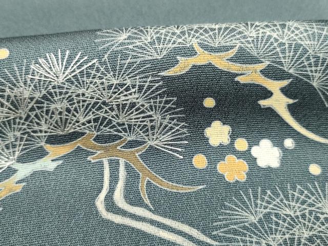 平和屋着物■訪問着　作家物　枝松花文　銀彩　正絹　逸品　DABJ9022ya