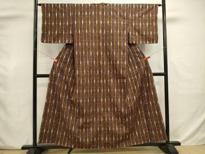 平和屋着物■上質な紬　矢羽間道　正絹　逸品　DABJ9023ya