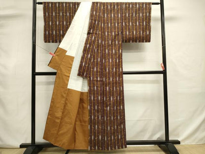平和屋着物■上質な紬　矢羽間道　正絹　逸品　DABJ9023ya