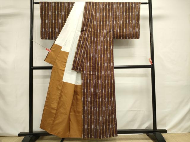 平和屋着物■上質な紬　矢羽間道　正絹　逸品　DABJ9023ya