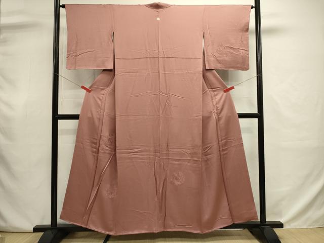 平和屋着物■中国三大刺繍　スワトウ刺繍　汕頭刺繍　総刺繍　無地絵羽訪問着　更紗花鳥文　蘇芳香色　正絹　逸品　DABJ9025ya