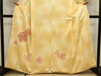 平和屋着物■中国三大刺繍　相良刺繍　訪問着　花絵皿文　暈し染め　正絹　逸品　DABJ9029ya