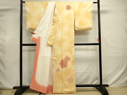 平和屋着物■中国三大刺繍　相良刺繍　訪問着　花絵皿文　暈し染め　正絹　逸品　DABJ9029ya