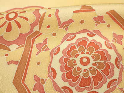 平和屋着物■中国三大刺繍　相良刺繍　訪問着　花絵皿文　暈し染め　正絹　逸品　DABJ9029ya