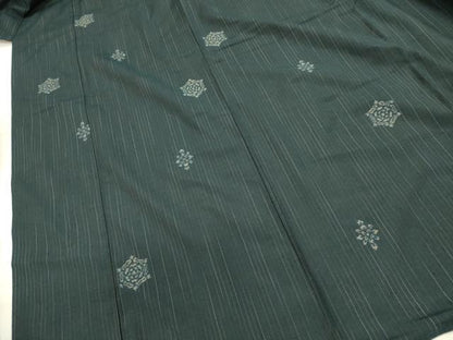 平和屋着物■上質な紬　亀甲花文　正絹　逸品　DABJ9030ya