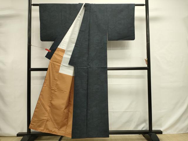 平和屋着物■上質な紬　亀甲花唐草文　正絹　逸品　DABJ9034ya