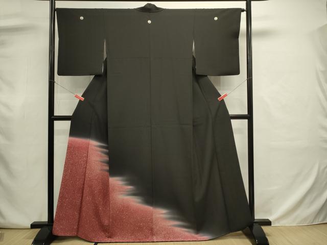平和屋着物■豪華黒留袖　霞文　暈し染め　正絹　逸品　DABJ9035ya