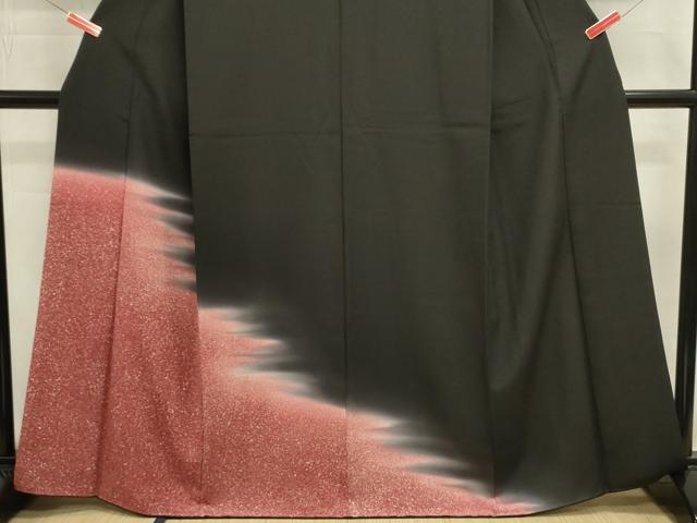平和屋着物■豪華黒留袖　霞文　暈し染め　正絹　逸品　DABJ9035ya