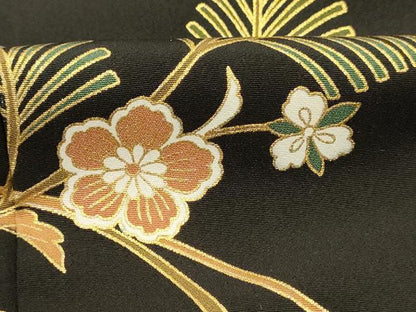 平和屋着物■豪華黒留袖　鳳凰花文　金銀彩　正絹　逸品　DABJ9036ya