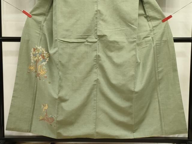 平和屋着物■中国三大刺繍　相良刺繍　総刺繍　色留訪問着　紬地　鳳凰花文　正絹　逸品　DABJ9042ya