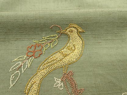 平和屋着物■中国三大刺繍　相良刺繍　総刺繍　色留訪問着　紬地　鳳凰花文　正絹　逸品　DABJ9042ya