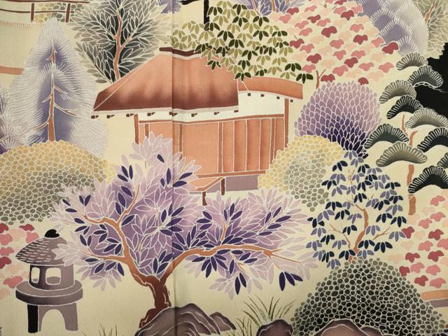 平和屋着物■豪華黒留袖　友禅　作家物　風景花松文　岡山後楽園　正絹　逸品　DABJ9043ya