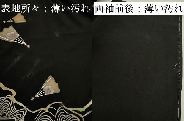 平和屋着物■豪華色留袖　立波扇面花文　金銀彩　正絹　逸品　DABJ9050ya
