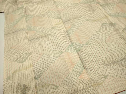 平和屋着物■上質な紬　幾何学文　正絹　逸品　DABJ9051ya