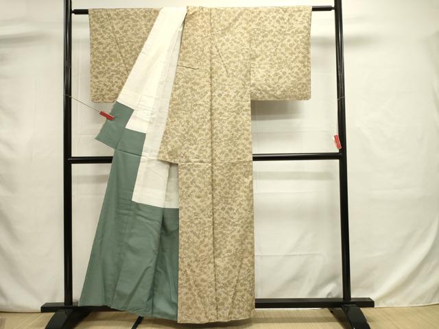 平和屋着物■上質な小紋　草花文　正絹　逸品　DABJ9056ya