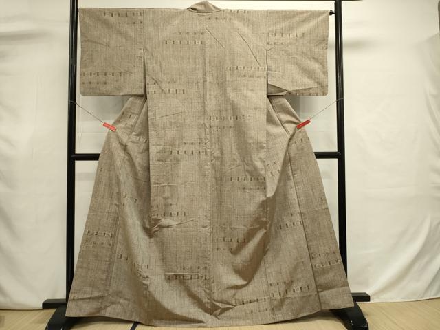 平和屋着物■上質な紬　横段抽象文　正絹　逸品　DABJ9057ya