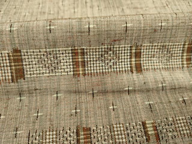 平和屋着物■上質な紬　横段抽象文　正絹　逸品　DABJ9057ya