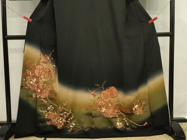 平和屋着物■豪華黒留袖　花鼓文　暈し染め　金彩　正絹　逸品　DABJ9058ya