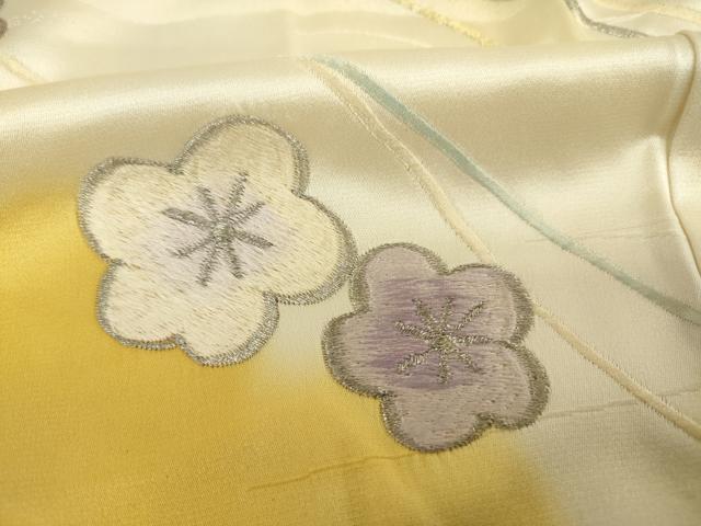 平和屋着物■豪華振袖　総刺繍　駒刺繍　草花文　暈し染め　金銀糸　正絹　逸品　DABJ9062ya
