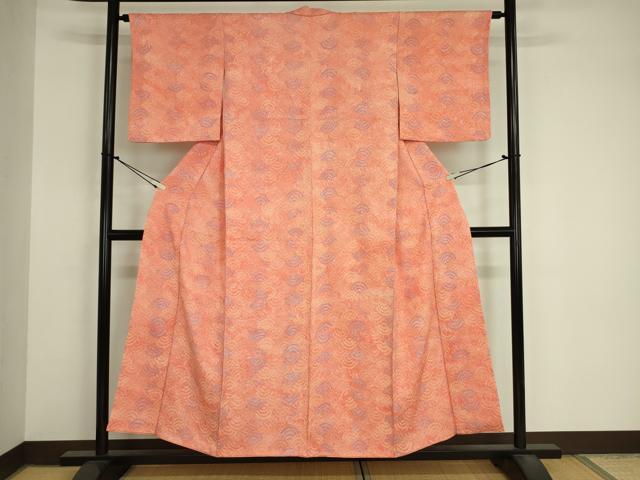平和屋着物■上質な小紋　総絞り　青海波　正絹　逸品　DABJ9066ya