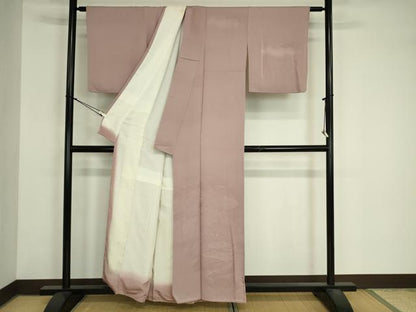 平和屋着物■無地絵羽訪問着　立波地紋　胡桃染色　正絹　逸品　DABJ9068ya