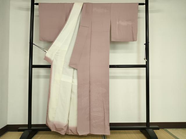 平和屋着物■無地絵羽訪問着　立波地紋　胡桃染色　正絹　逸品　DABJ9068ya