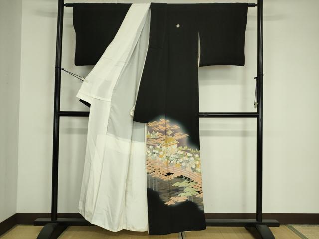 平和屋着物■豪華黒留袖　神輿　唐子　暈し染め　金銀彩　正絹　逸品　DABJ9072ya