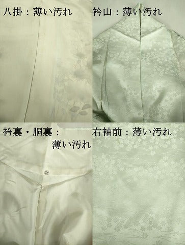 平和屋着物■訪問着　手描き　草花文　正絹　逸品　DABJ9074ya