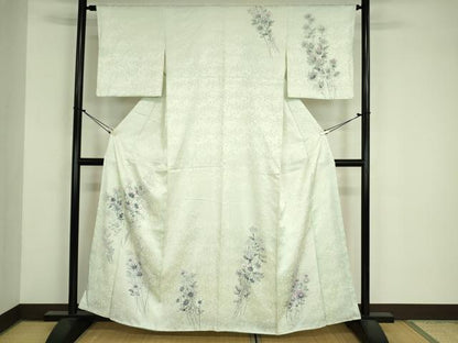 平和屋着物■訪問着　手描き　草花文　正絹　逸品　DABJ9074ya