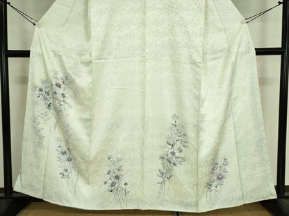 平和屋着物■訪問着　手描き　草花文　正絹　逸品　DABJ9074ya