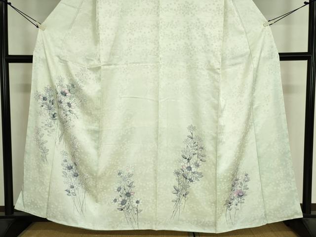 平和屋着物■訪問着　手描き　草花文　正絹　逸品　DABJ9074ya