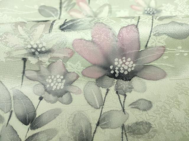 平和屋着物■訪問着　手描き　草花文　正絹　逸品　DABJ9074ya