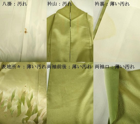 平和屋着物■訪問着　草葉文　暈し染め　金彩　正絹　逸品　DABJ9078ya