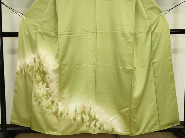 平和屋着物■訪問着　草葉文　暈し染め　金彩　正絹　逸品　DABJ9078ya