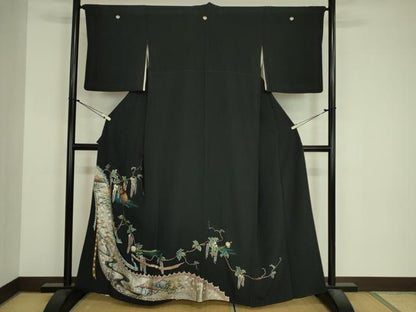 平和屋着物■豪華黒留袖　器物風景花文　金銀彩　正絹　逸品　DABJ9089ya