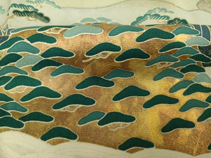平和屋着物■豪華色留袖　作家物　駒刺繍　重ね山花松文　金彩　正絹　逸品　DABJ9093ya