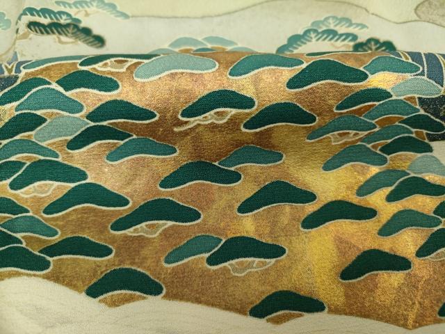 平和屋着物■豪華色留袖　作家物　駒刺繍　重ね山花松文　金彩　正絹　逸品　DABJ9093ya