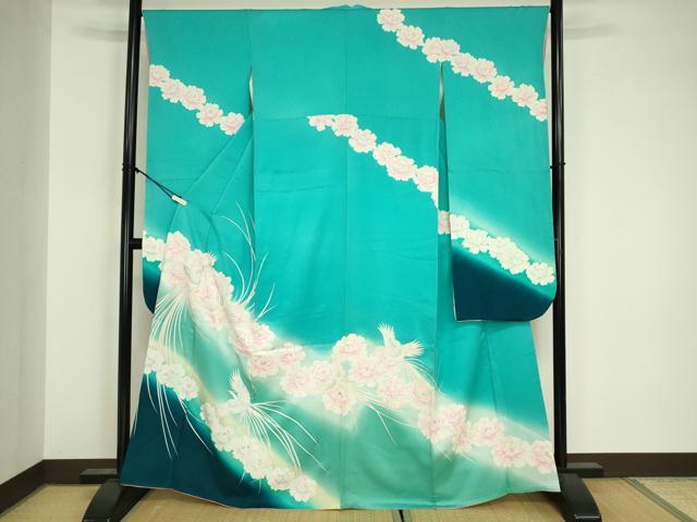 平和屋着物■豪華振袖　鳳凰花文　暈し染め　金彩　正絹　逸品　DABJ9097ya